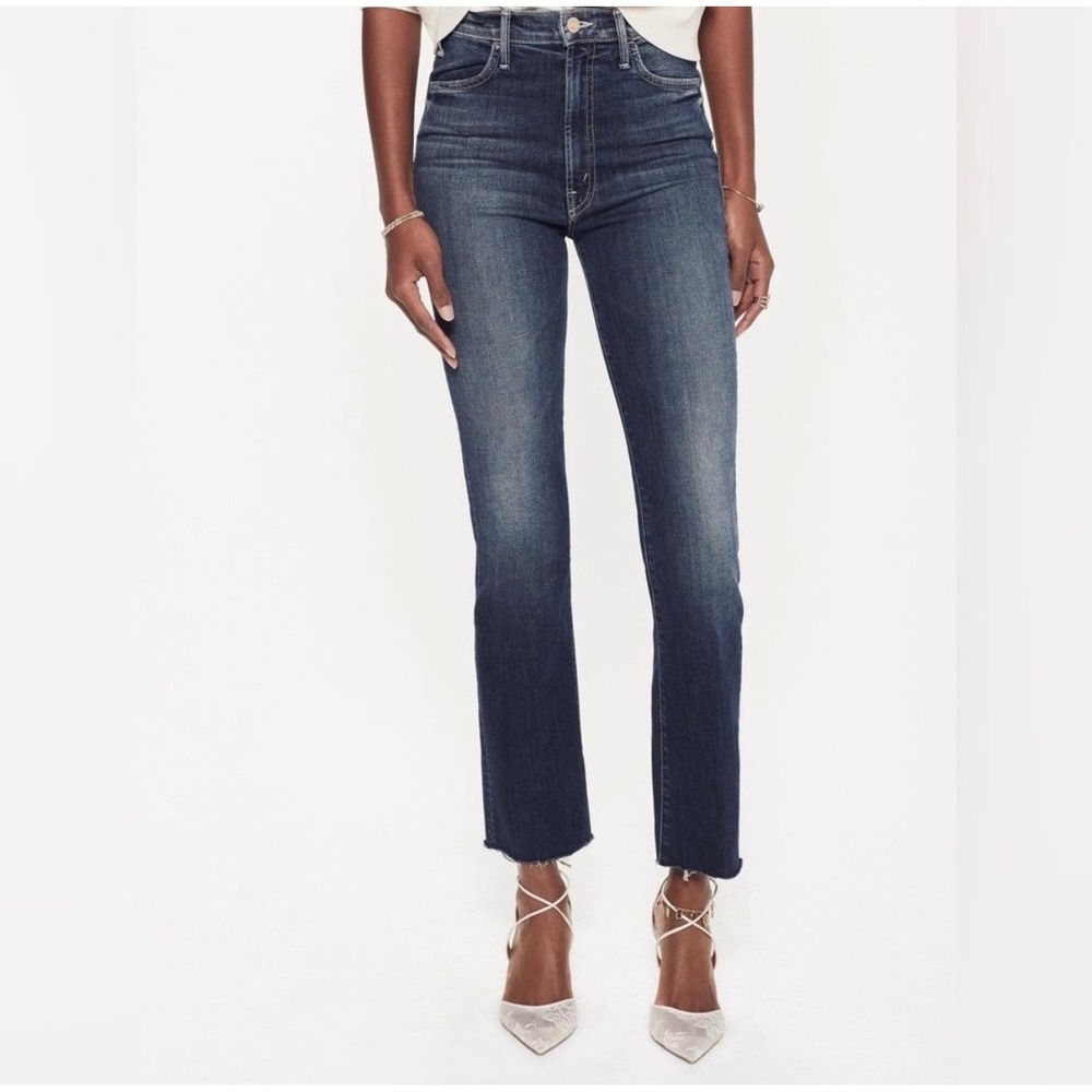 Mother The Hustler Ankle Fray Jeans Womens 24 On The Edge Boho Preppy Casual